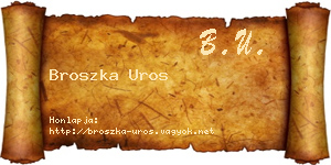 Broszka Uros névjegykártya